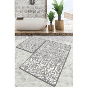 Chilai Home Order Djt 2'li Set Banyo Paspası Kaymaz Tabanlı Banyo Halısı Klozet Takımı