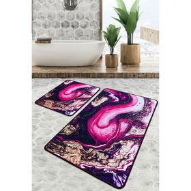 Chilai Home Pastry Djt 2'li Set Banyo Paspası Kaymaz Tabanlı Banyo Halısı Klozet Takımı