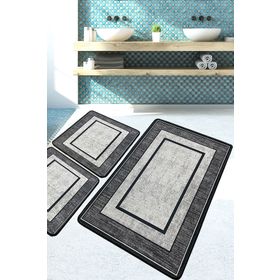 Chilai Home Patra Paspas Djt 3'lü Set Yıkanabilir Kaymaz Taban Banyo Halısı