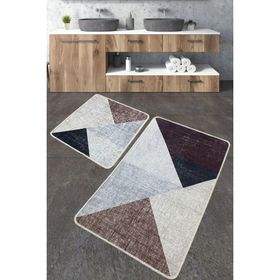 Chilai Home Phell Bej Paspas Djt 2'li Set Yıkanabilir Kaymaz Taban Banyo Halısı