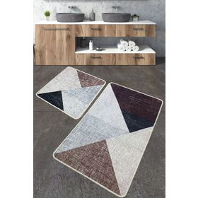 Chilai Home Phell Bej Paspas Djt 2'li Set Yıkanabilir Kaymaz Taban Banyo Halısı