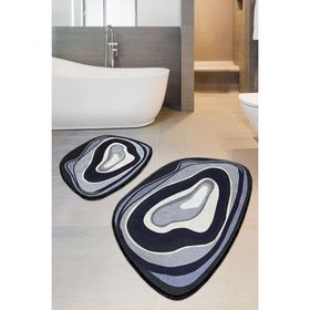 Chilai Home Piedra 2'li Set Djt Yıkanabilir Kaymaz Taban Paspas Banyo Halısı Klozet Takımı