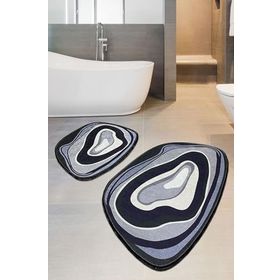 Chilai Home Piedra 2'li Set Djt Yıkanabilir Kaymaz Taban Paspas Banyo Halısı Klozet Takımı