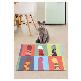 Chilai Home Pvc Cat Pes Renkli Köpek Kedi Mama Paspası