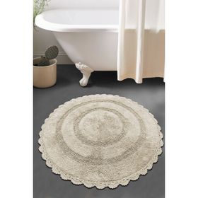 Chilai Home Regnum Cotton Bej 100x100 cm Pamuklu Yıkanabilir Banyo Halısı