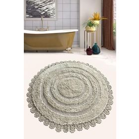 Chilai Home Regnum Cotton Bej 100x100 cm Pamuklu Yıkanabilir Banyo Halısı