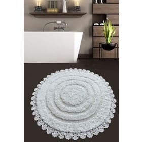 Chilai Home Regnum Cotton Ekru 100x100 cm Pamuklu Yıkanabilir Banyo Halısı