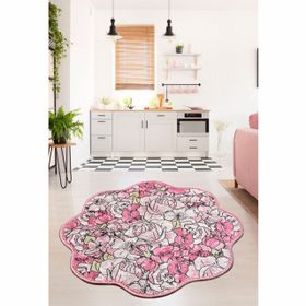 Chilai Home Rosa Pink Shape Dekoratif 100x100 cm Salon Halı
