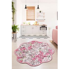Chilai Home Rosa Pink Shape Dekoratif 100x100 cm Salon Halı