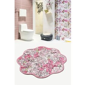 Chilai Home Rosa Pink Shape Djt 100 cm Banyo Paspası Klozet Takımı