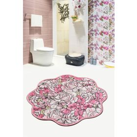 Chilai Home Rosa Pink Shape Djt 100 cm Banyo Paspası Klozet Takımı