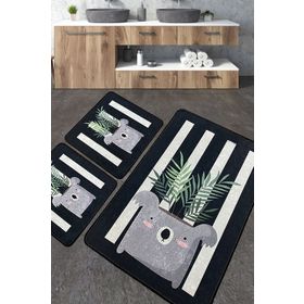 Chilai Home Rovio Paspas Djt 3'lü Set Yıkanabilir Kaymaz Taban Banyo Halısı