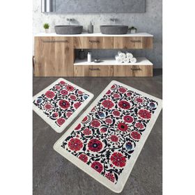 Chilai Home Sheffield Djt 2'li Set Paspas Yıkanabilir Kaymaz Taban Banyo Halısı