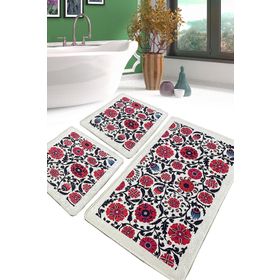 Chilai Home Sheffield Djt 3'lü Set Paspas Yıkanabilir Kaymaz Banyo Halısı