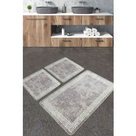 Chilai Home Silencio Banyo Halısı Djt 3'lü Set Banyo Paspası Kaymaz Tabanlı Klozet Takımı