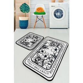 Chilai Home Singleflo 2'li Set Banyo Halısı Djtyıkanabilir Kaymaz Taban Paspas Klozet Takımı