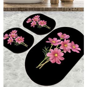 Chilai Home Sitivo Djt 3'lü Set Siyah Banyo Halısı