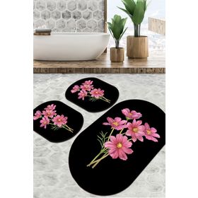 Chilai Home Sitivo Djt 3'lü Set Siyah Banyo Halısı