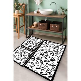 Chilai Home Small Heart Djt 3'lü Set Banyo Halısı