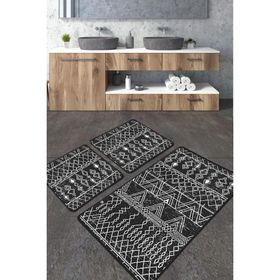 Chilai Home Straordinario Siyah Banyo Halısı Djt 3'lü Set Banyo Halısı