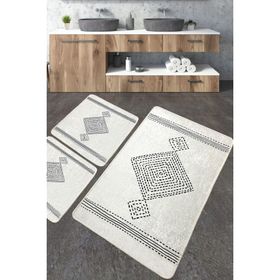 Chilai Home Tatiana Djt 3'lü Set Yıkanabilir Kaymaz Banyo Halısı Paspas