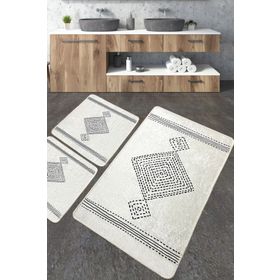 Chilai Home Tatiana Djt 3'lü Set Yıkanabilir Kaymaz Banyo Halısı Paspas