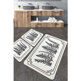 Chilai Home Tokyo Djt 3'lü Set Yıkanabilir Kaymaz Banyo Halısı Paspas