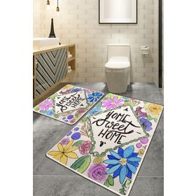 Chilai Home Topiary Djt 2'li Set Banyo Paspası Kaymaz Tabanlı Banyo Halısı Klozet Takımı