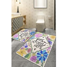 Chilai Home Topiary Djt 2'li Set Banyo Paspası Kaymaz Tabanlı Banyo Halısı Klozet Takımı