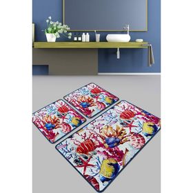 Chilai Home Under Banyo Halısı Djt 3'lü Set Banyo Paspası Kaymaz Tabanlı Klozet Takımı