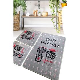Chilai Home Valentine Djt 3'lü Set Banyo Halısı