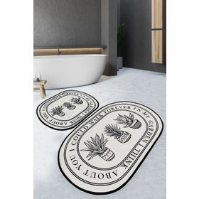 Chilai Home Walk 2'li Set Banyo Halısı Djtyıkanabilir Kaymaz Taban Paspas Klozet Takımı