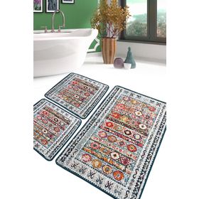 Chilai Home Weref Djt 3'lü Set Yıkanabilir Kaymaz Banyo Halısı Paspas
