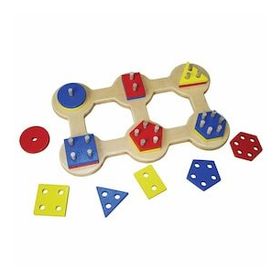 Chiva KAL-1013 Ahşap Geometrik 6'lı Sök Tak
