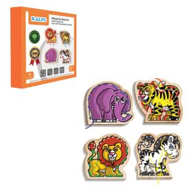 Chiva KAL-1019-1029 Safari Hayvanlar Ahşap İp Geçirme