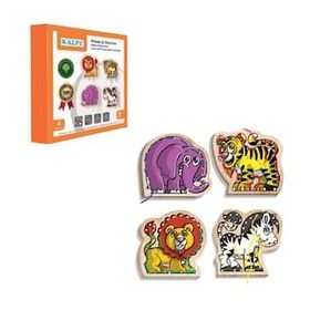 Chiva KAL-1019-1029 Safari Hayvanlar Ahşap İp Geçirme