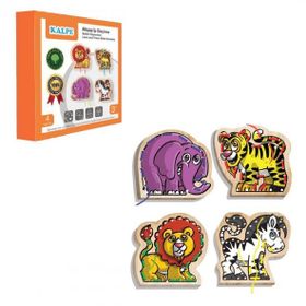 Chiva KAL-1019-1029 Safari Hayvanlar Ahşap İp Geçirme