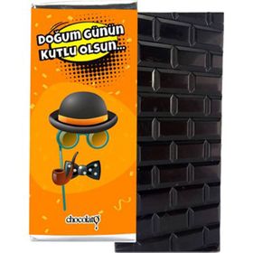 Chocolato 100 gr Doğum Günün Kutlu Olsun Bitter Tablet Çikolata