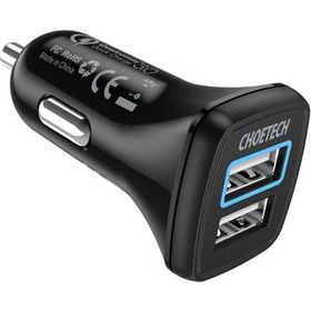 Choetech C0051 30W Çift USB Girişli Qc3.0 Destekli Siyah Araç Şarj Cihazı