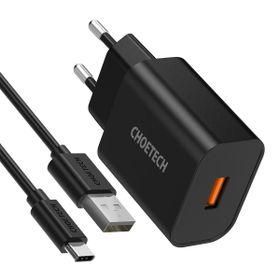 Choetech Q5003 QC3.0 Destekli 18W Yüksek Hızlı Şarj Cihazı + 1 Metre Type C Kablo
