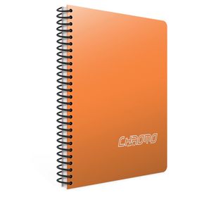 Chromo 1980 A5 80 Yaprak Plastik Kapak Çizgisiz Turuncu Spiralli Defter