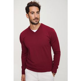 Chuba 20w151 Bordo V Yaka Triko Erkek Kazak