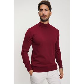 Chuba 20w153 Bordo Yarım Balıkçı Triko Erkek Kazak