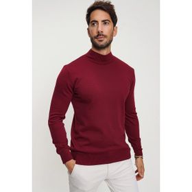 Chuba 20w153 Bordo Yarım Balıkçı Triko Erkek Kazak