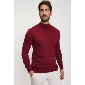 Chuba 20w153 Bordo Yarım Balıkçı Triko Erkek Kazak