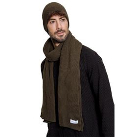 Chuba 22W850 Haki Selanik Örgü Triko Atkı Bere Takımı