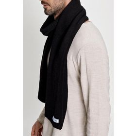 Chuba 22W853 Selanik Örgü Triko Atkı Siyah Erkek Atkı