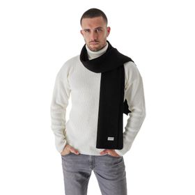 Chuba 22W853 Selanik Örgü Triko Atkı Siyah Erkek Atkı
