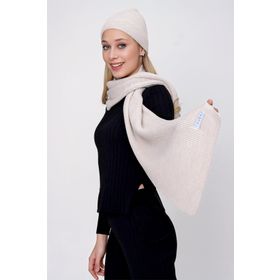 Chuba 22WK270 Bej Selanik Triko Kadın Atkı ve Bere Takım