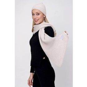 Chuba 22WK270 Bej Selanik Triko Kadın Atkı ve Bere Takım